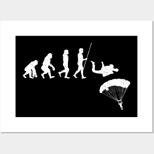 Skydiving Evolution Skydiver Parachuting Posters and Art